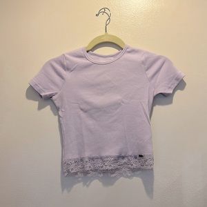 SOLD. Hollister light purple baby tee XS